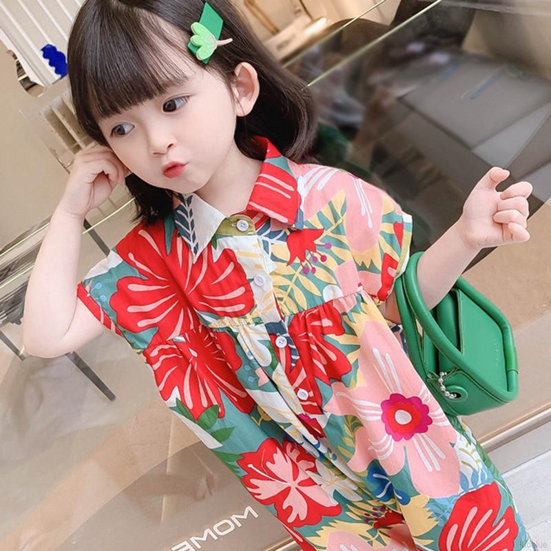 Áo liền quần dáng rộng phong cách Hàn Quốc thời trang năng động mùa hè cho bé gái