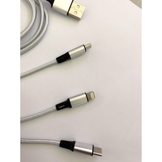 Cáp sạc đa năng 3 trong 1 cho IPHONE, ANDROI, TYPE C, HÀNG XỊN FULL BOX CHỐNG GẪY GẬP, DÀI 1.2m