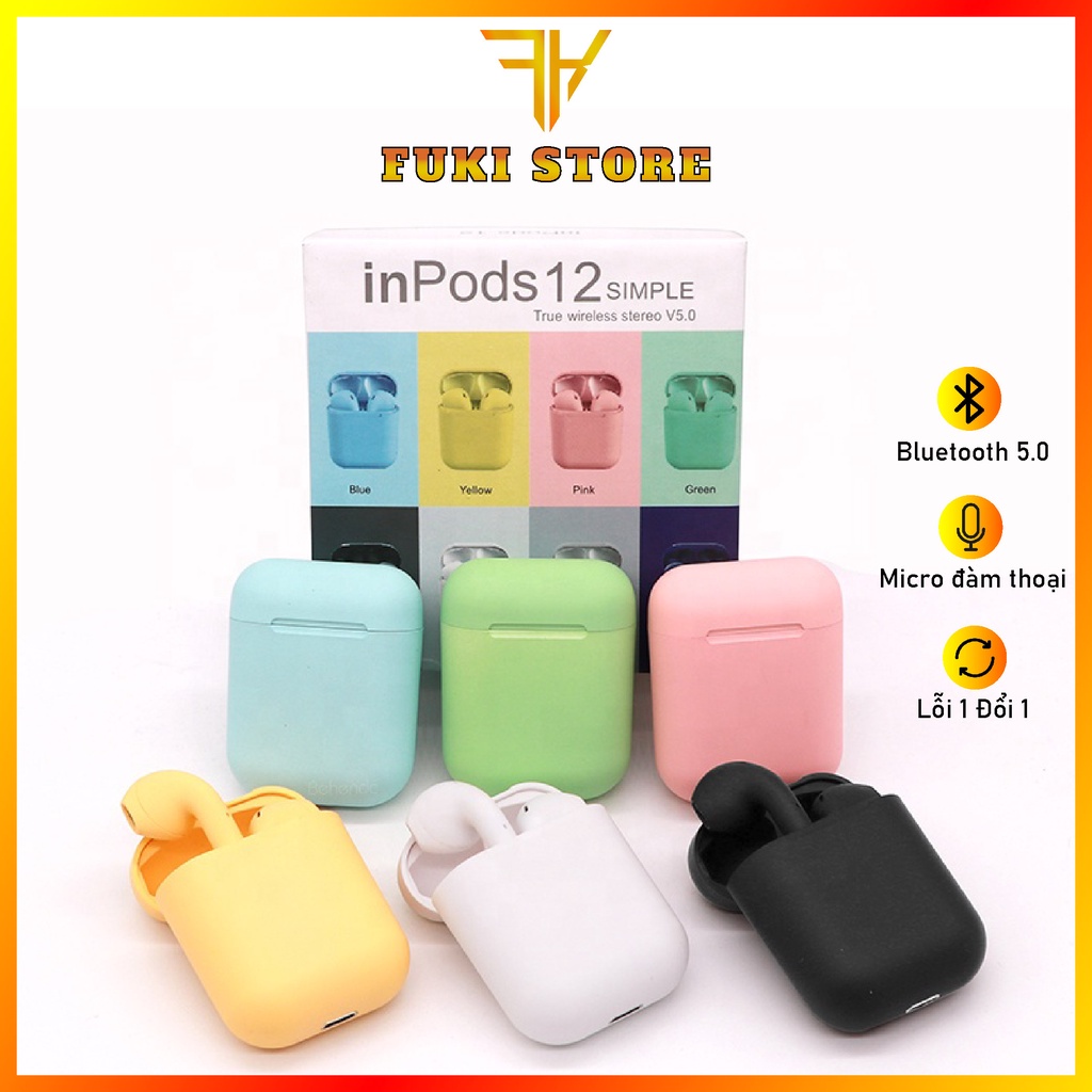 Tai Nghe Bluetooth Không Dây Inpods i12 TWS Có Cảm Ứng Âm Thanh HIFI Có Mic Đàm Thoại