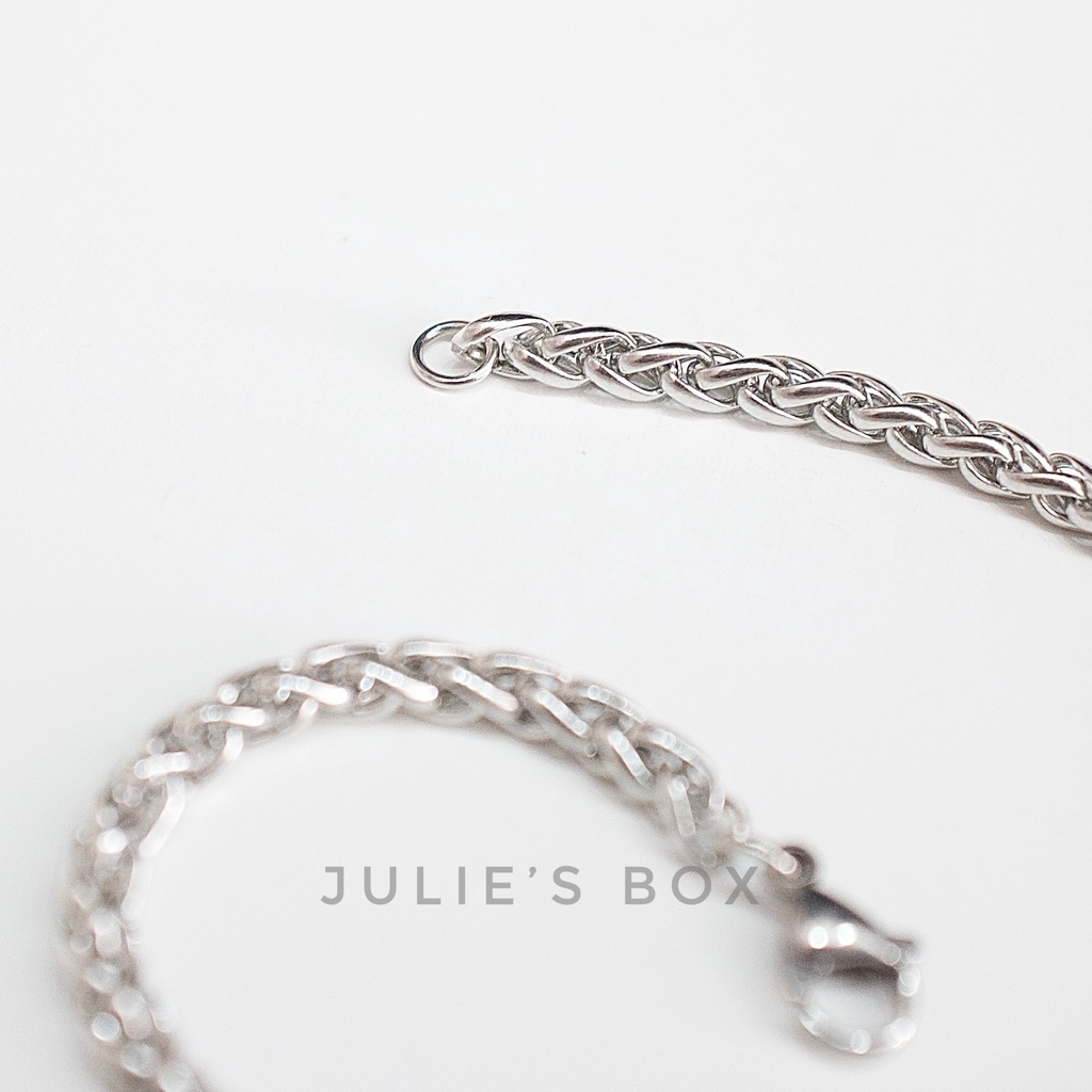 Vòng Tay Titan Unisex Xích Basic Dày 3MM Không Đen Không Hoen Gỉ Không Phai Màu Không Ngứa Bền julies box 66 bracelet