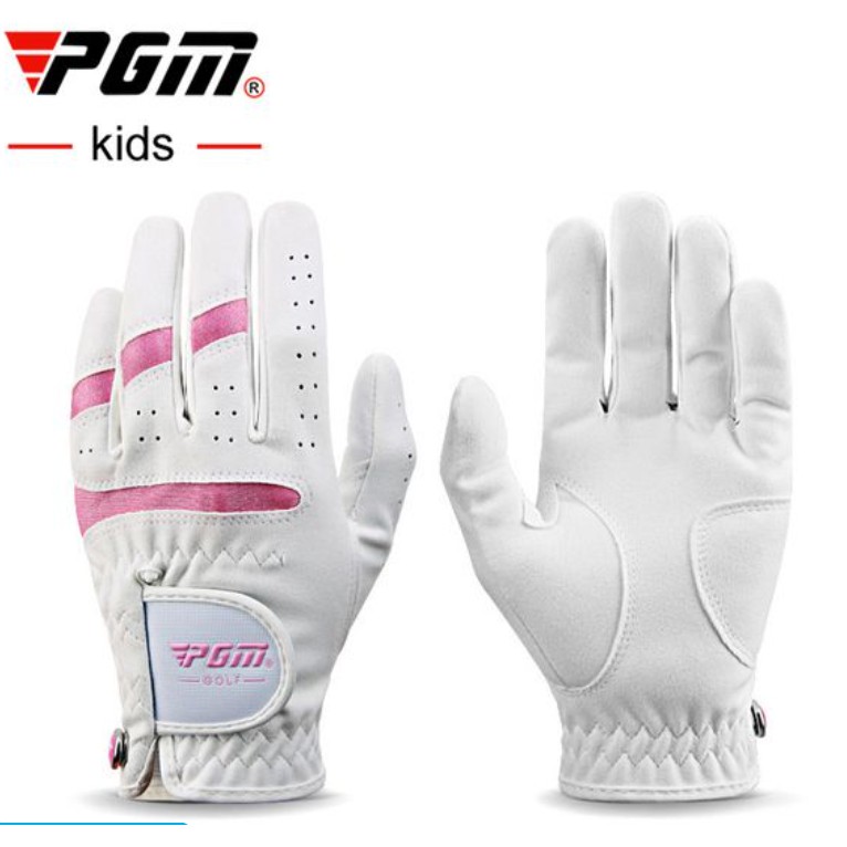 Găng tay golf trẻ em NK/ Chất liệu da cừu/ Màu Trắng Hồng và Trắng Xanh/ Size cho bé 3-15 tuổi