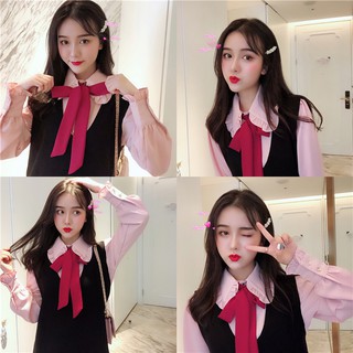 Set váy đen áo hồng cột nơ - u.w
