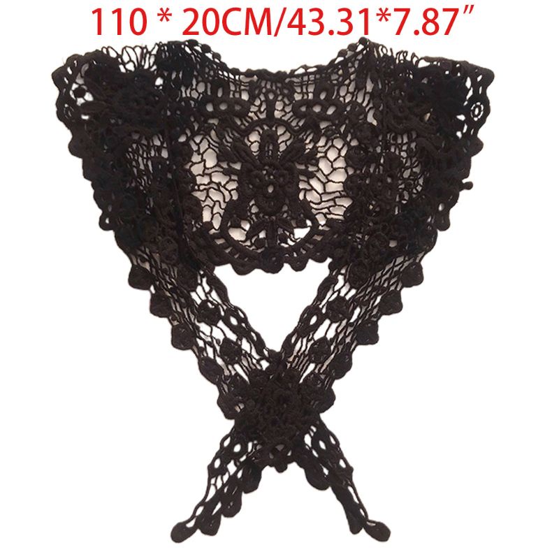 Dải Dây Ren Hoa Trắng Bản Rộng Trang Trí Cổ Áo Đầm Handmade DIY