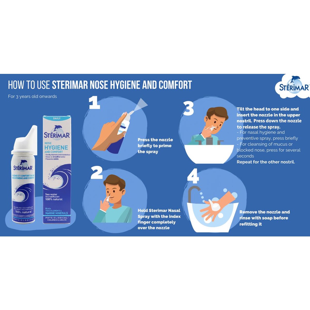 Nước muối xịt mũi Sterimar phun sương vô trùng - Sterima cá heo chai 50ml