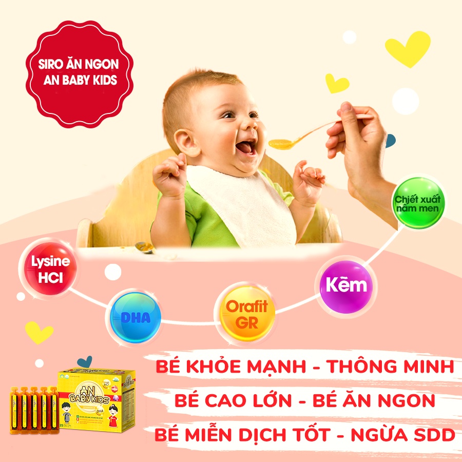 Siro ăn ngon - Vitamin ăn ngon An Baby Kids bổ sung DHA, giúp bé tăng cân, tăng cường sức đề kháng