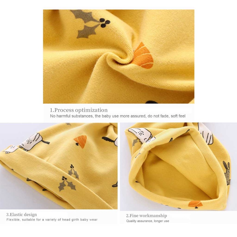 Mũ Beanie Cotton Thắt Nút Cho Bé Trai Sơ Sinh 0-6 Tháng Tuổi