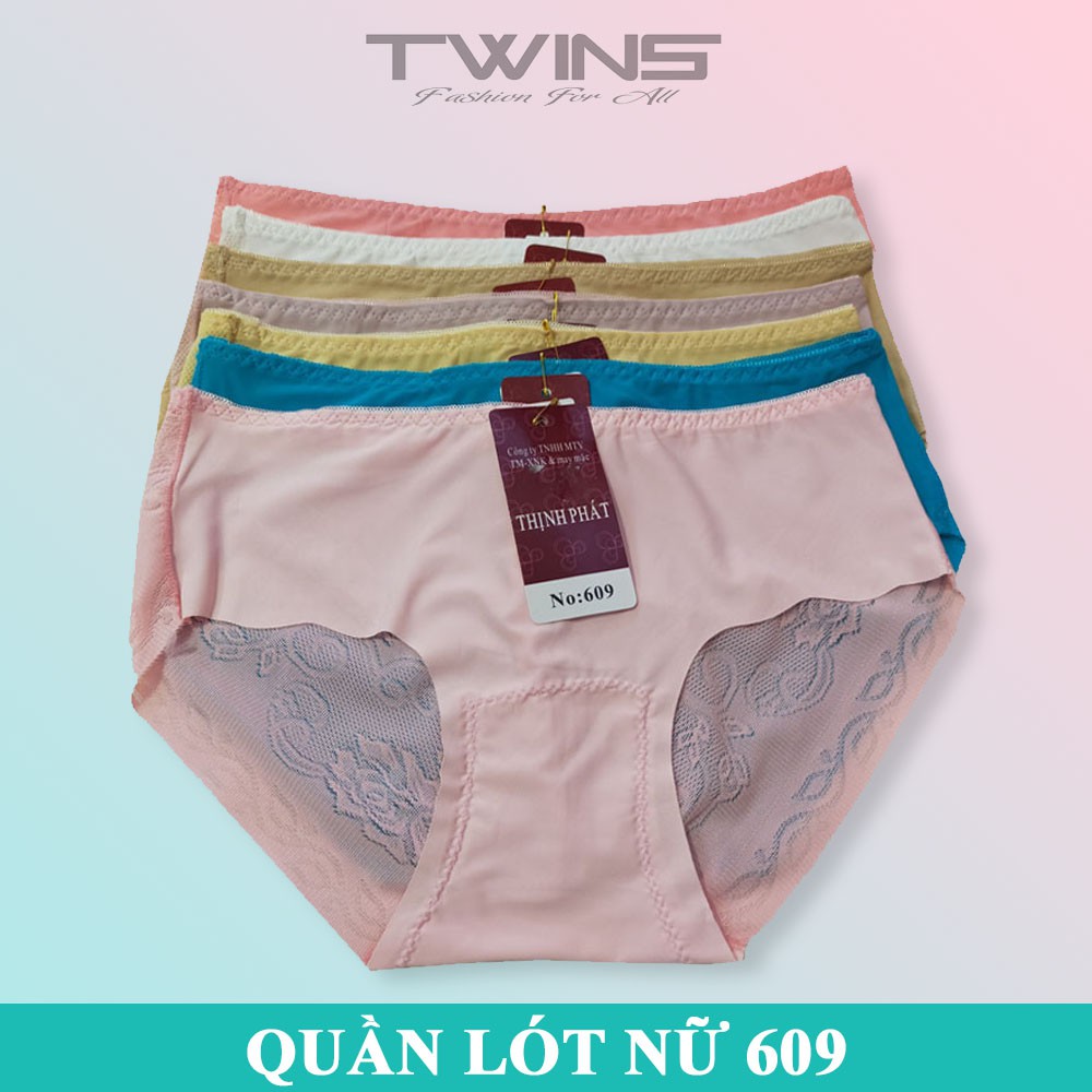 Quần lót nữ thun lạnh trơn cao cấp Thịnh Phát 609 lưng nhỏ chất mềm mịn thoáng mát không lộ đường may size dưới 60kg