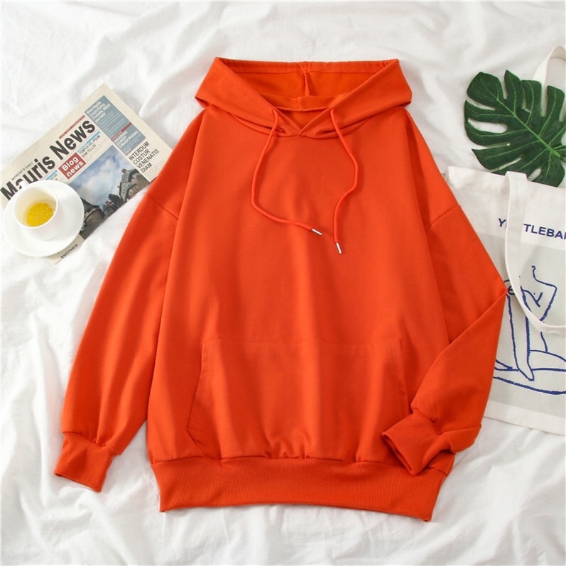 ZHELIHANGFEI Áo len tay dài chất liệu trùm đầu - áo dáng rộng đa năng phong cách hoang dã