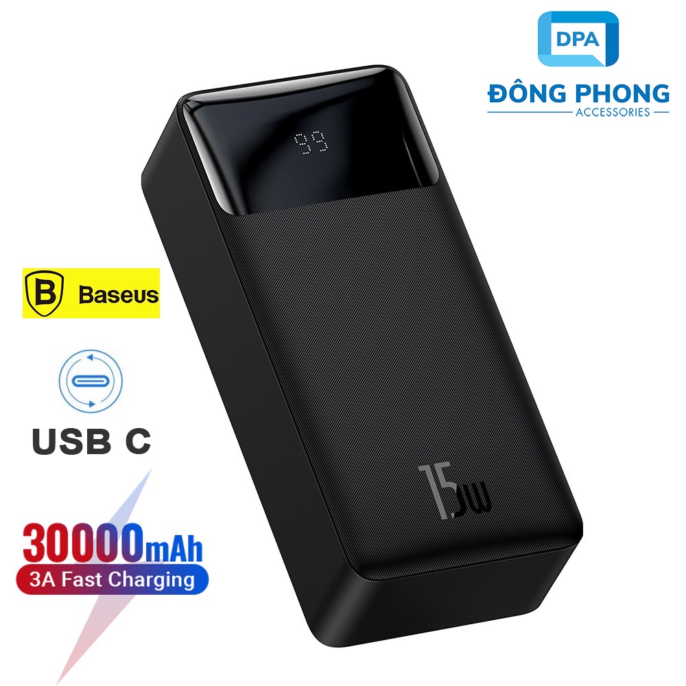 Sạc Dự Phòng Baseus 30000Mah Hỗ Trợ Sạc Nhanh 15W Hỗ Trợ Đèn LED Hiển Thị, Độ Bền Cao, Thiết Kế Cực Đẹp