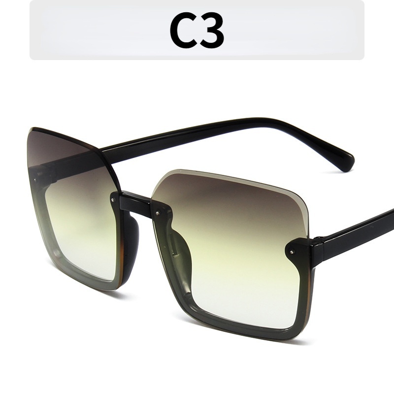 Kính Mát Gọng Vuông Oversize Chống Tia UV Thời Trang