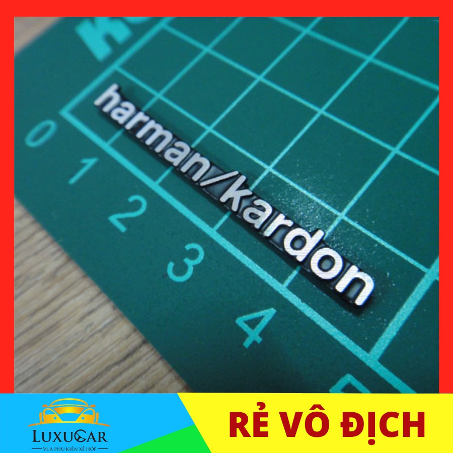 Logo, tem dán loa Harman/kardon chất liệu hợp kim cao cấp phù hợp dán loa mọi loại xe hơi, ô tô