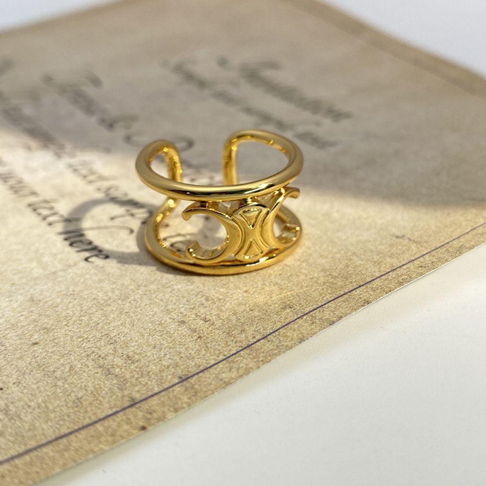Nhẫn Hở Đính Đá Zircon Đơn Giản Phong Cách Vintage Cho Nam Nữ