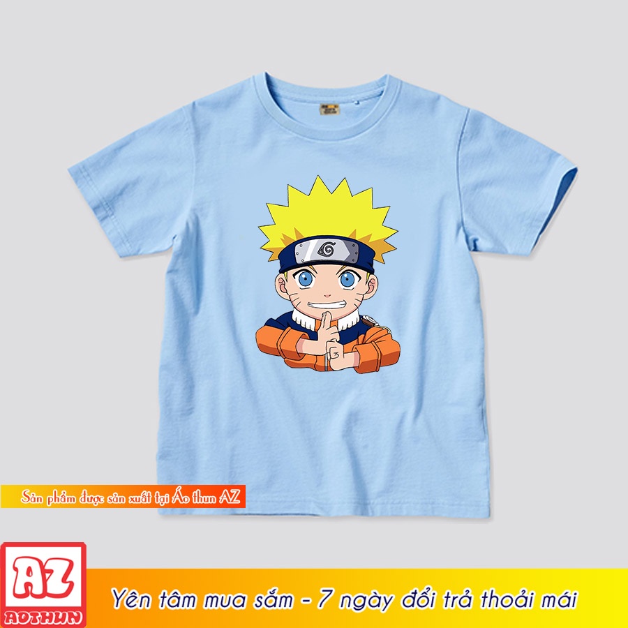 Áo thun trẻ em in hình naruto chibi - Vải cotton nhiều màu M3116