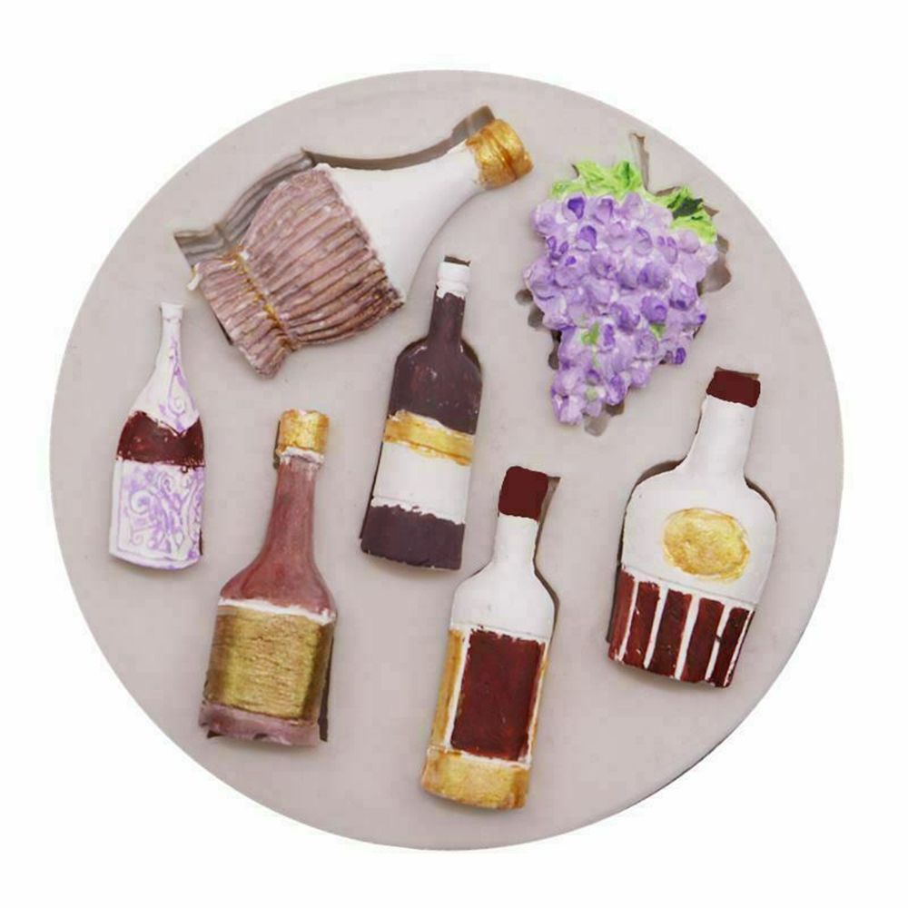 JANE 4Pcs Kitchen Supplies Silicone Fondant Mold Christmas Tree Cake Baking Chocolate Mould Bakeware DIY Cake Tools Bow Wine Bottle Candy Trays