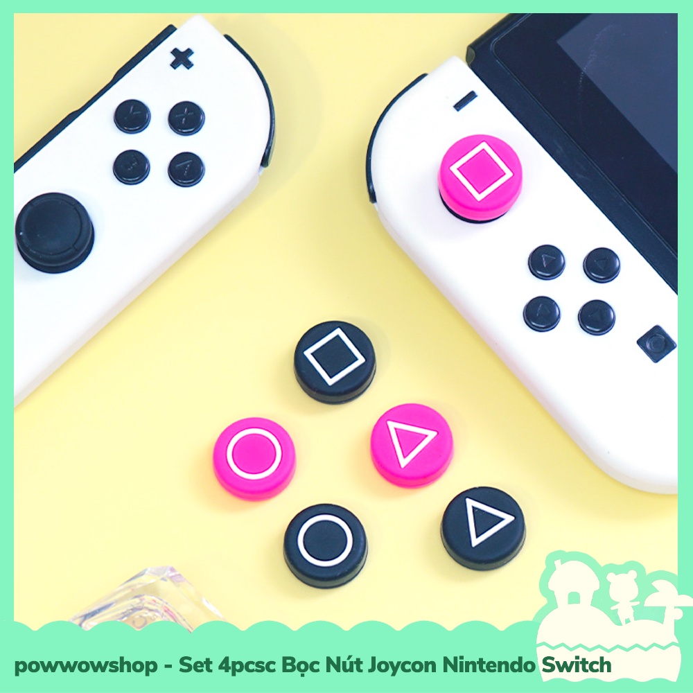 [Sẵn VN - Hỏa Tốc] Set 6Pcs Bọc Nút Analog Joycon Cho Máy Game Cầm Tay Nintendo Switch / Lite / Oled Squid-Game Theme