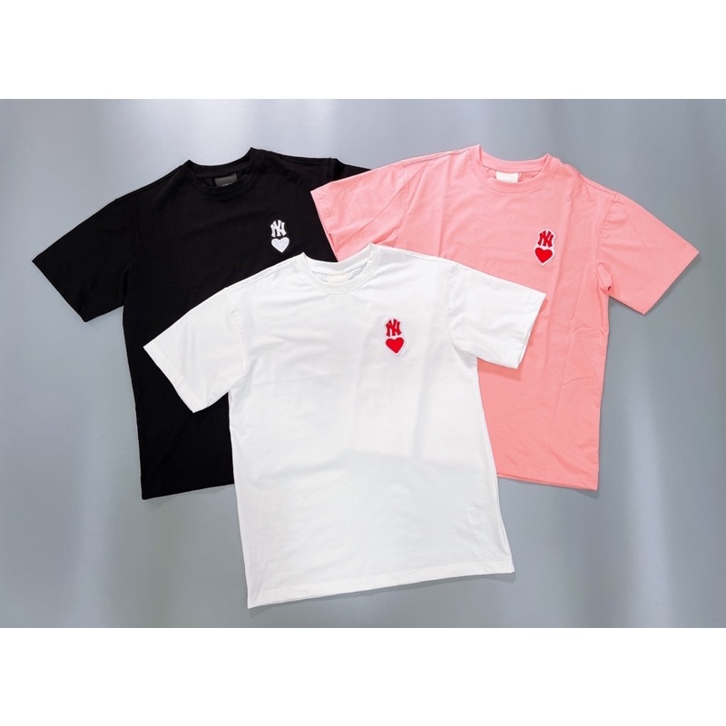 Áo NY logo trái tim thêu  2023 MLB HEART TEE thời trang