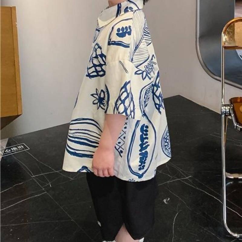 Áo sơ mi mỏng ngắn tay phong cách Hàn Quốc thời trang hè cho bé trai