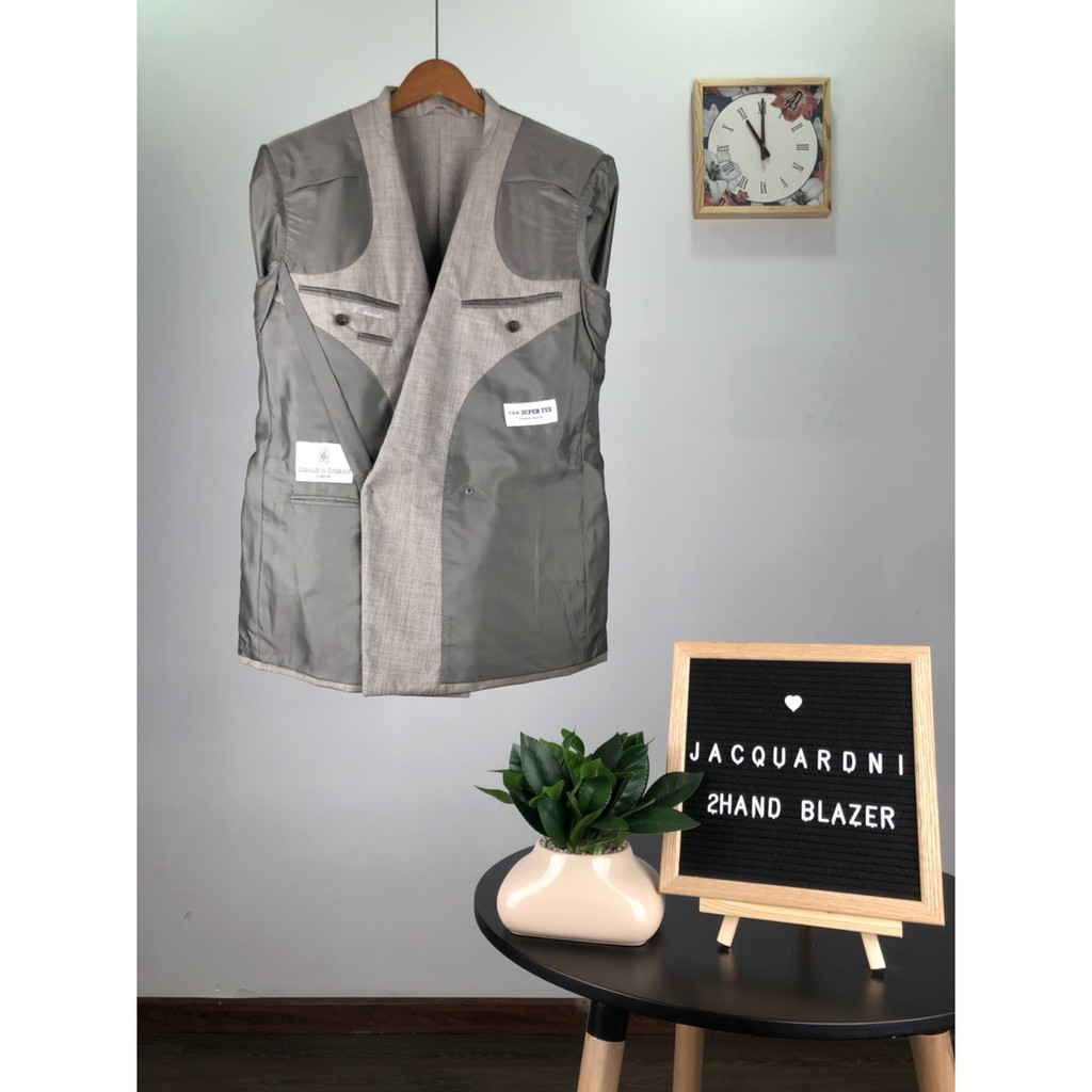 (Hàng si Nhật Bản) Double breasted blazer 2hand nam Trắng muối tiêu của BEALE & INMAN JACBLJ26