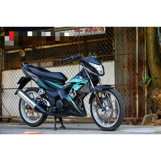 TEM RỜI SONIC 150 ĐEN XANH - DECAL RUBY