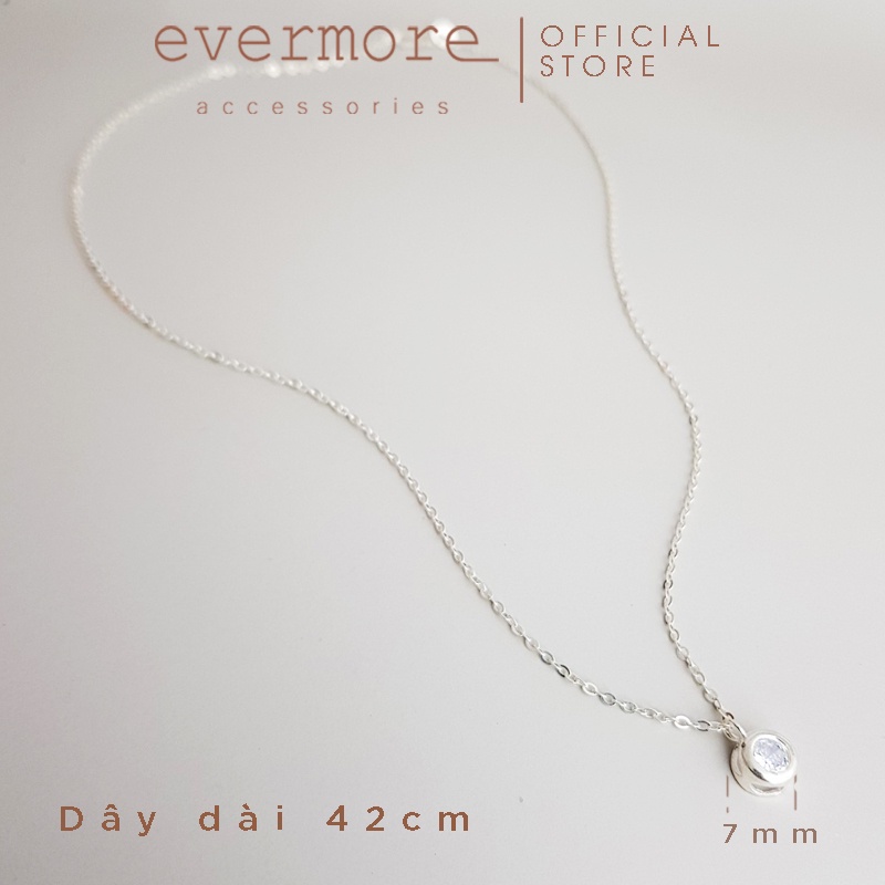 Dây chuyền bạc EVERMORE, vòng cổ vành bạc Donna bọc đá  - phong cách thanh lịch, minimalism - D057