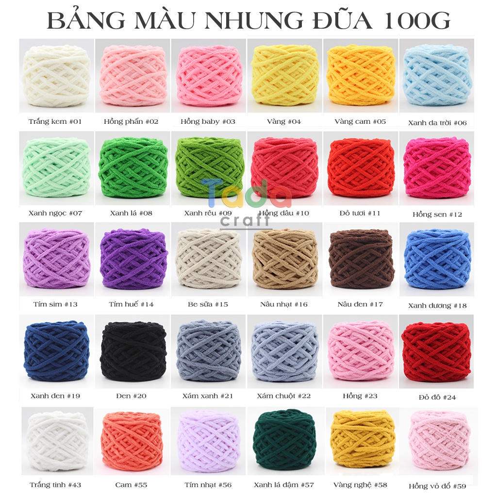 Len Nhung Đũa Sợi To Mềm Nhẹ 100g