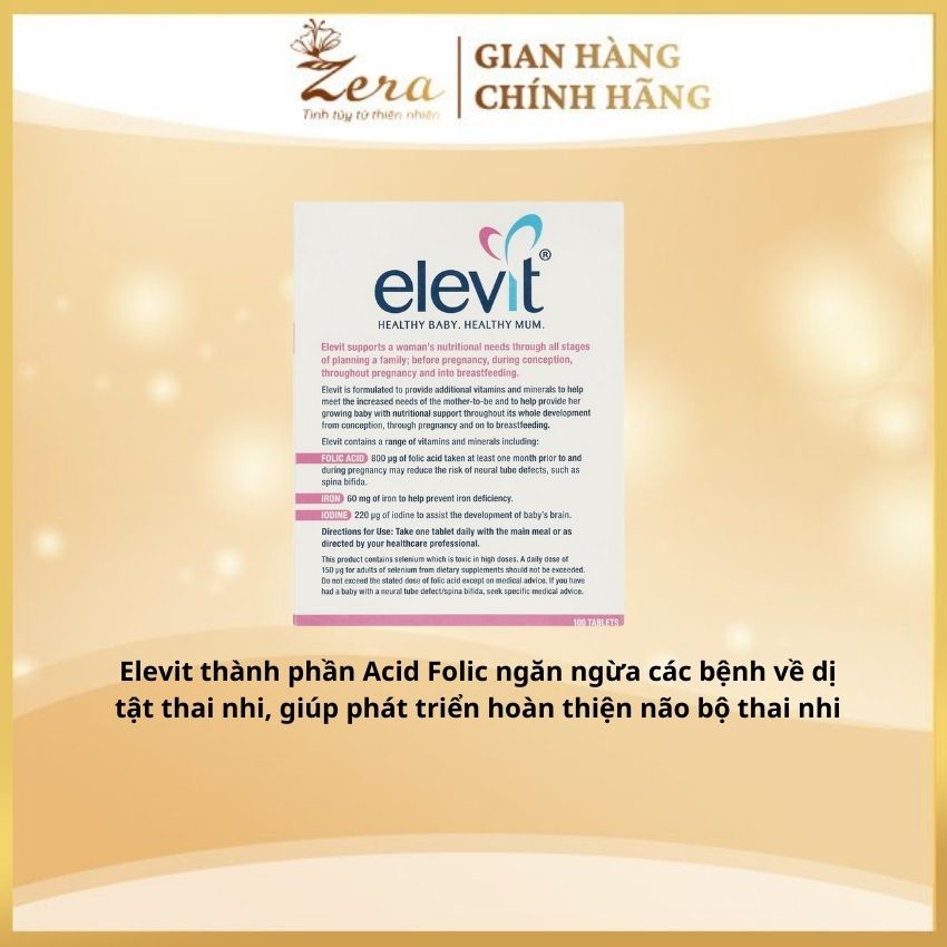 Viên uống Elevit – vitamin cho bà bầu 100 viên của Úc