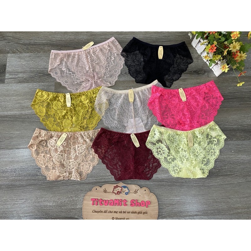 Quần lót ren-Quần lót nữ vải ren mềm mại xuyên thấu QLR01