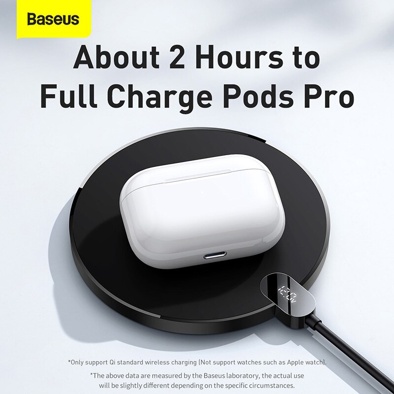 Đế sạc không dây Baseus 15W cho iPhone 13 Pro Max 12 Samsung LED Airpods