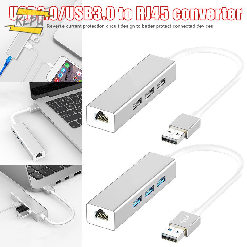 Đầu Chuyển Đổi Klpu Usb2.0 / 3.0 Sang Rj45 Ethernet 4 Cổng Cho Macbook Asus Laptop