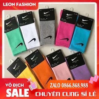 Tất Vớ Cổ Cao NIKE MÀU thể thao dệt kim cao cấp 95% Coton hạn chế mùi hôi và thông thoáng dành cho cả nam và nữ