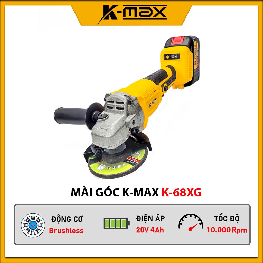 Máy mài pin K-Max 20v K-68XG chân pin MAKITA - Động cơ không chổi than, hàng chính hãng bảo hành 6 tháng