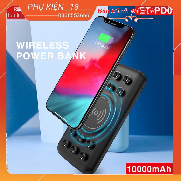 SẠC DỰ PHÒNG KÈM SẠC KHÔNG DÂY 10.000 MAH EARLDOM PD-01