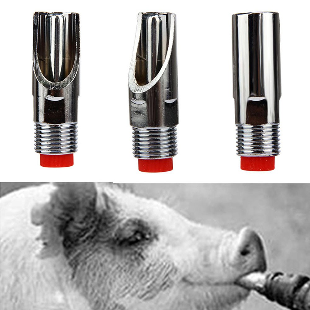 WADEES 1Pcs Practice Sheep Drinker Useful Drinking Instrument Pig Nipple Automatic Waterer Portable Stainless Steel Farm Equipment Brand New Farm Garden Thickening Animal Water Feeder Supply/Multicolor