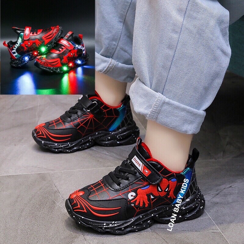 GIÀY THỂ THAO SIÊU NHÂN ĐẾ ĐÈN LED CHO BÉ TRAI SIZE 23-37 HÀNG QUẢNG CHÂU CAO CẤP