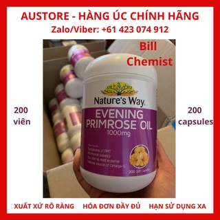 [200 viên] Viên uống tinh dầu hoa anh thảo Nature's Way Evening Primrose Oil 200 Soft Capsules