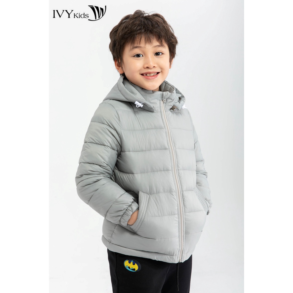 Áo khoác phao cổ mũ bé trai IVY moda MS 70K0766