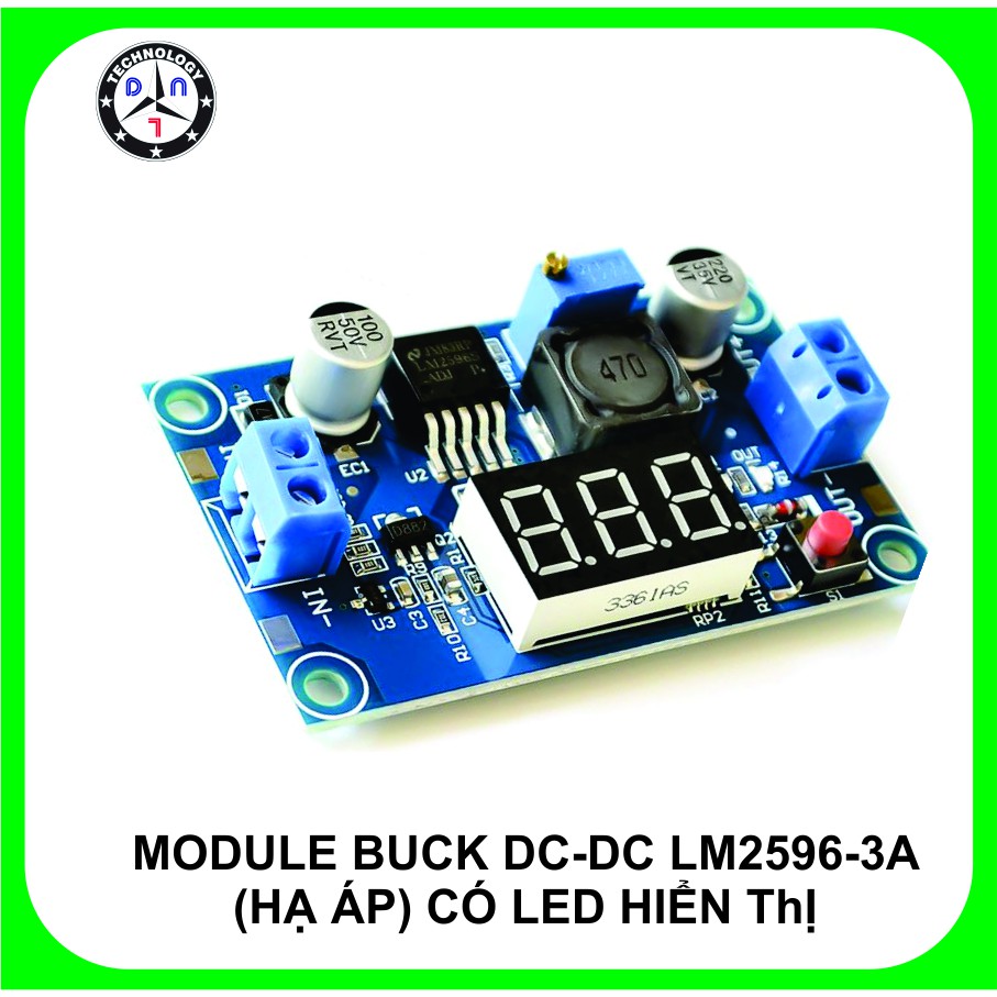 MODULE BUCK DC-DC LM2596-3A (HẠ ÁP) CÓ LED HIỂN THỊ