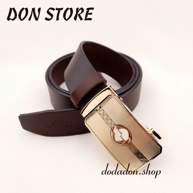 [HÀNG ĐẸP] Thắt Lưng Nam Khóa Vàng INOX Sang Trọng (nhiều kiểu) - Da Thật Bền Bỉ (BH 12 Tháng)