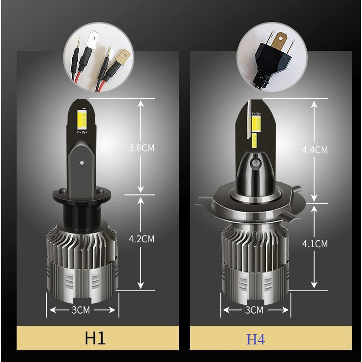BioStore - Bộ 2 bóng đèn LED 55w H4 Đổi Nhiệt Màu đá Pha Flash 9v-12v (đạt chuẩn CE)