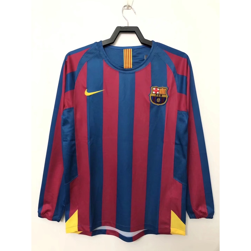 Áo Thun Bóng Đá Dài Tay Đội Tuyển Barcelona 2006 s-2xl