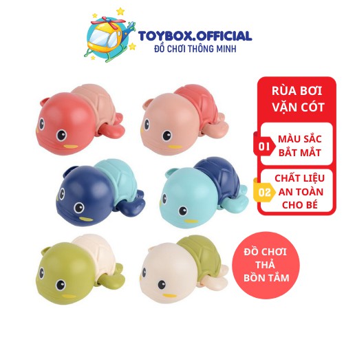 Đồ chơi cho bé Rùa con đồ chơi thả bồn tắm vặn cót chất liệu nhựa ABS an toàn ToyBox