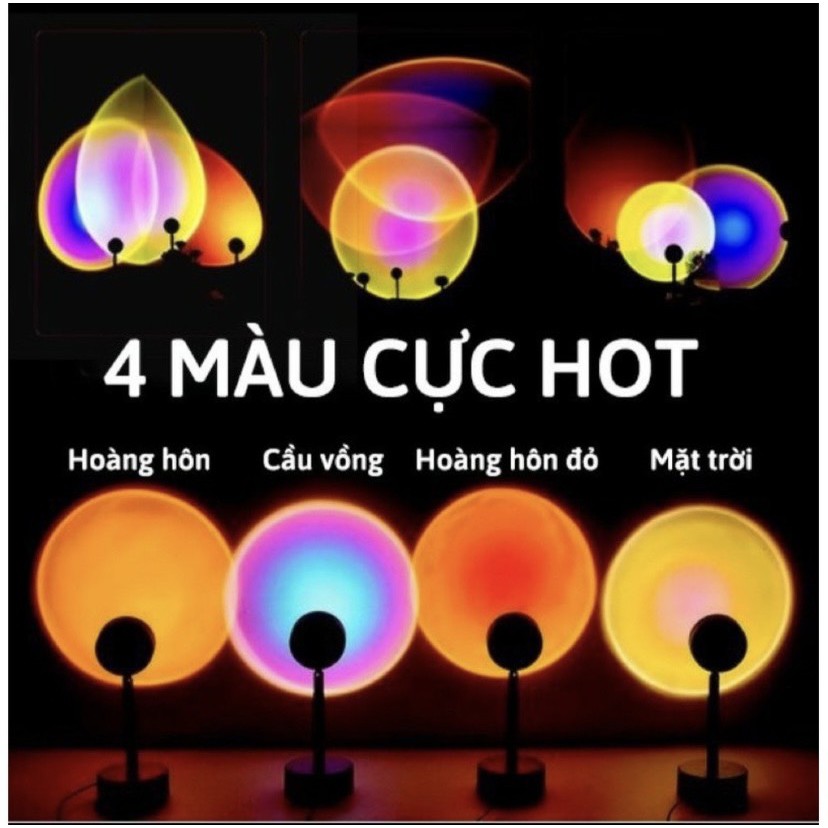 Đèn hoàng hôn có decal chuyển đổi màu hoàng hôn, mặt trời, cầu vồng ảo diệu, chụp ảnh sống ảo, quay tiktok