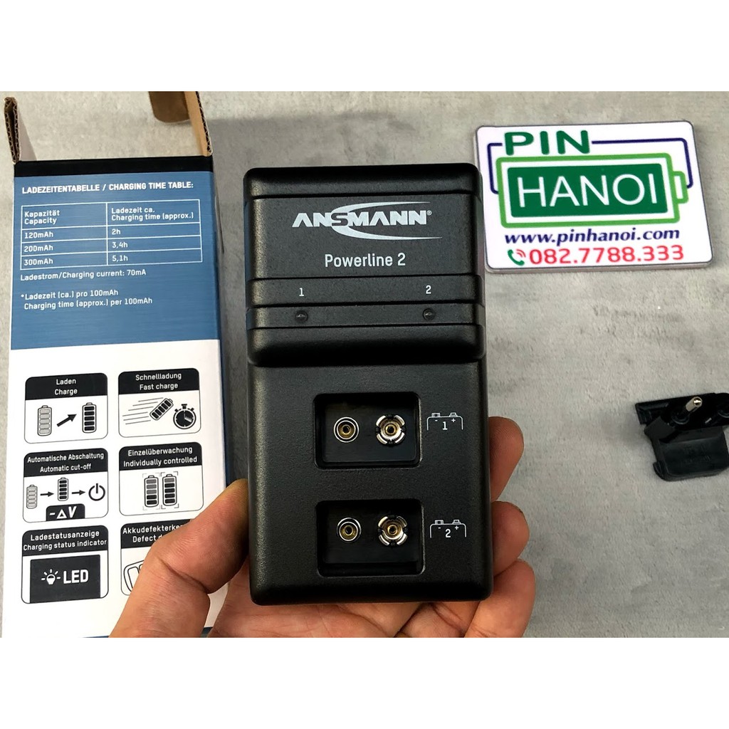 Bộ sạc 2 pin 9V ANSMANN POWERLINE 2 AN2405N 5107043