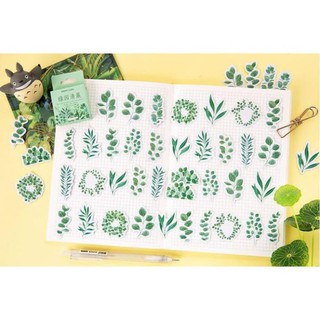 Bộ 45 Sticker Hàn Quốc hình Cây Cỏ dán trang trí E18