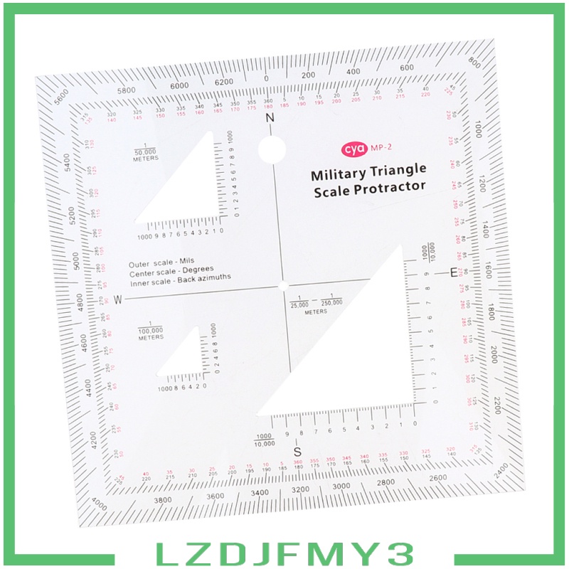 [giá giới hạn]] 5\"x5\" Acrylic GTA Coordinate Scale&Protractor Army Graphic Training Aid