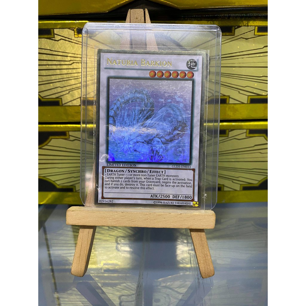 Lá bài thẻ bài Naturia Barkion - Ghost/Gold Rare - Tặng bọc bài nhựa bảo quản