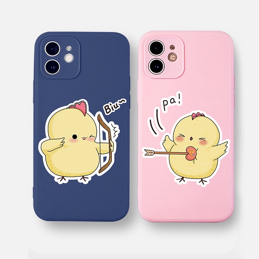 Ốp Lưng Iphone Cạnh Viền Vuông BVC '' Hình Cặp Đôi Cute " Dành Cho Iphone 6/6splus/7/8plus/X/Xs/Xsmax/11/12/13pro/promax