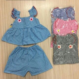 Set 3 bộ tay bèo nhún cho be gái 6-18kg
