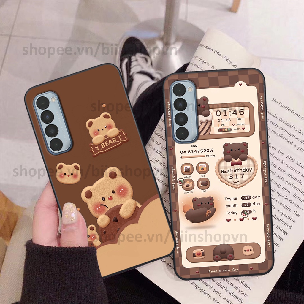 Ốp Oppo Reno4 / Reno4 Pro / Reno 4 in hình gấu chocolate kẹo ngọt siêu đẹp siêu xinh