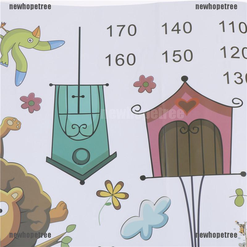 Miếng Dán Tường Hình Động Vật Đo Chiều Cao Cho Bé